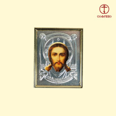 Икона для машины ″Спас нерукотворный″ в ризе, 4х5 см