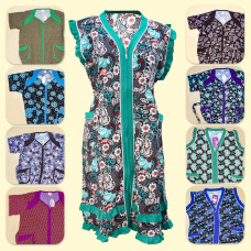 Халат летний на замке, разные дизайны, 100% хлопок,   XL, 2X, 3XL, 4XL, 5XL, 6XL, 7XL